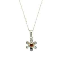 Load image into Gallery viewer, 925 Silver &amp; Garnet Set Flower Birthstone 16&quot; - 18&quot; Necklace
