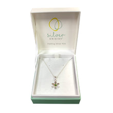 Load image into Gallery viewer, 925 Silver &amp; Emerald Set Flower May Birthstone 16&quot; - 18&quot; Necklace
