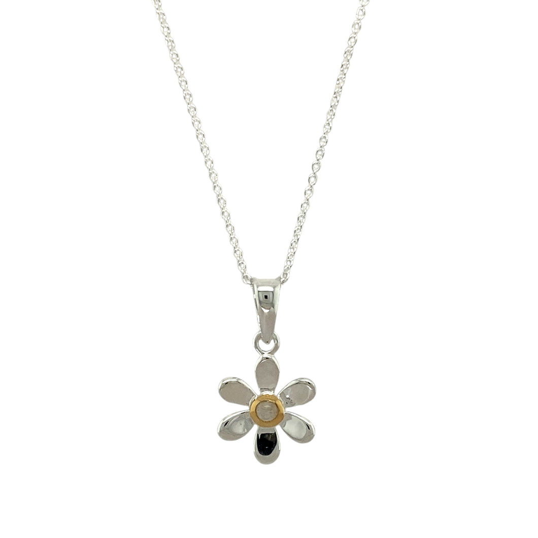 925 Silver & Moonstone Set Flower June Birthstone 16