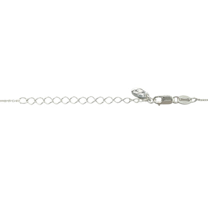 925 Silver & Turquoise Set Flower December Birthstone 16" - 18" Necklace