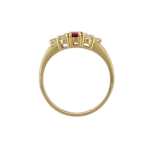 9ct Gold Ruby & Cubic Zirconia Set Ring