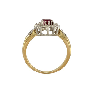 9ct Gold Diamond & Ruby Set Cluster Ring