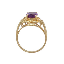 Load image into Gallery viewer, 14ct Gold Diamond &amp; Amethyst Set Ring
