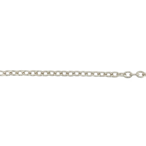 925 Silver 17" Heart Tag Belcher T Bar Chain