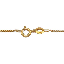 Load image into Gallery viewer, Add a delicate and versatile piece to your jewellery collection with this pre-owned 9ct yellow gold 16&quot; curb chain, featuring:

Design: A classic curb chain, perfect for pairing with a pendant to create a stylish necklace.
Material: 9-carat yellow gold, offering a warm and polished finish.
Length: Measures 16 inches, sitting elegantly at the neckline.
Link Width: A fine 1mm, creating a subtle yet durable design.
Weight: A lightweight 2.10 grams, ensuring comfortable everyday wear.

