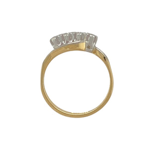 18ct Gold & Platinum Diamond Set Twist Ring