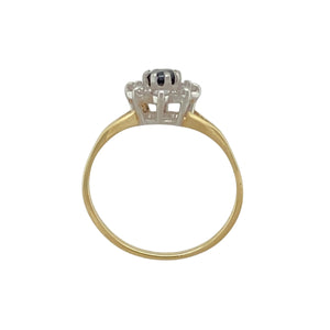 18ct Gold Diamond & Sapphire Set Flower Cluster Ring