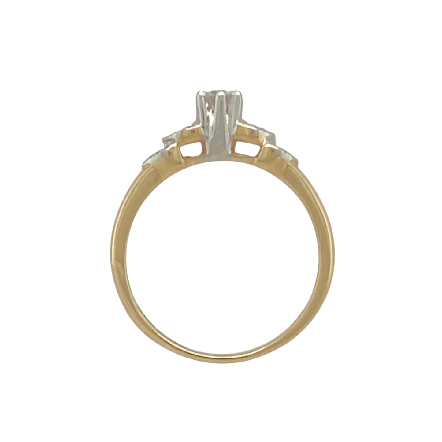 9ct Gold & Diamond Set Solitaire Ring