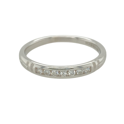 14ct White Gold & Diamond Set Band Ring