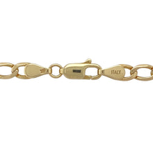 Load image into Gallery viewer, Add a timeless and elegant piece to your jewellery collection with this pre-owned 9ct yellow gold 20&quot; curb chain.

Design: A classic curb link design, offering a sleek and sophisticated look that suits any occasion.
Material: Made from 9-carat yellow gold, providing a warm and polished finish for lasting beauty.
Size &amp; Weight: The chain measures 20 inches in length, has a link width of 5mm, and weighs 11.30 grams, ensuring a sturdy and comfortable fit.

