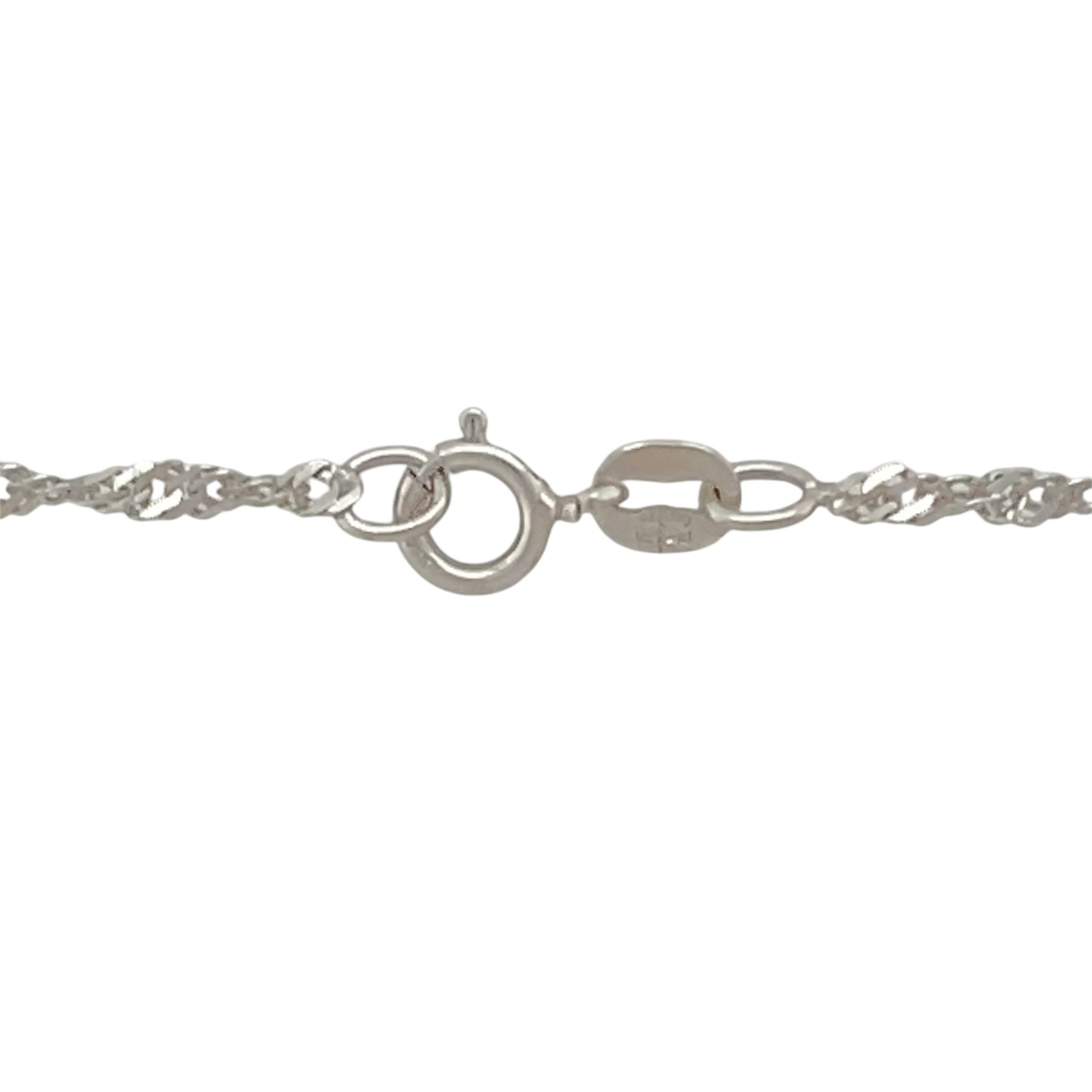 9ct White Gold & Diamond Set Open Heart 18" Necklace