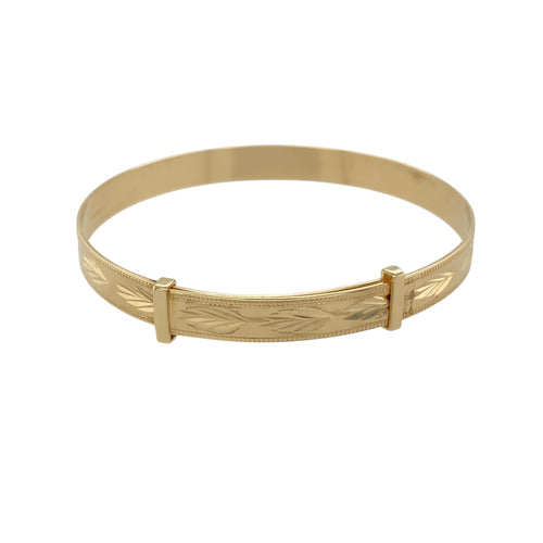 9ct Gold Patterned Expanding Children's Bangle