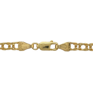 Add a touch of classic elegance to your jewellery collection with this pre-owned 9ct yellow gold 20" double curb chain.

Design: A stylish double curb chain design, offering a bold yet sophisticated look with interwoven links for added texture and durability.
Material: Made from 9-carat yellow gold, providing a warm and polished finish that enhances the intricate link pattern.
Size & Weight: Weighing 8.40 grams, the chain measures 20" in length, with a link width of 4mm, ensuring a comfortable and versatile