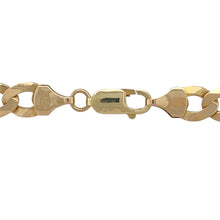 Load image into Gallery viewer, Add a bold and timeless piece to your jewellery collection with this pre-owned 9ct yellow gold 20&quot; curb chain.

Design: A classic curb chain with wide, interlocking links, offering a strong and sophisticated look.
Material: Made from 9-carat yellow gold, providing a warm and polished finish that enhances its bold design.
Size &amp; Weight: Weighing 23.10 grams, the chain measures 20&quot; in length, with a link width of 8mm, ensuring a substantial and comfortable fit.

