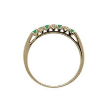 Load image into Gallery viewer, 9ct Gold Diamond &amp; Emerald Set Band Ring
