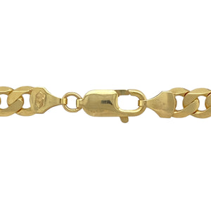 Make a bold statement with this pre-owned 9ct yellow gold 20" curb chain.

Design: A classic curb chain featuring interlocking, smoothly curved links for a sleek, strong, and stylish appearance.
Material: Made from 9-carat yellow gold, offering a rich and polished finish that enhances the chain's durability and shine.
Size & Weight: Weighing 32.50 grams, the chain measures 20 inches in length with a link width of 7mm, ensuring a comfortable yet substantial feel.
