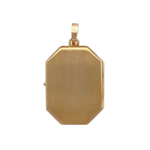 Pre-owned 9ct Yellow and White Gold Rectangle flower swirl style Patterned Locket with the weight 3.30 grams