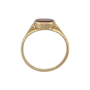 9ct Gold & Carnelian Set Oval Signet Ring