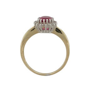 9ct Gold Diamond & Ruby Set Cluster Ring