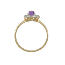 Load image into Gallery viewer, 9ct Gold Diamond &amp; Amethyst Set Heart Ring
