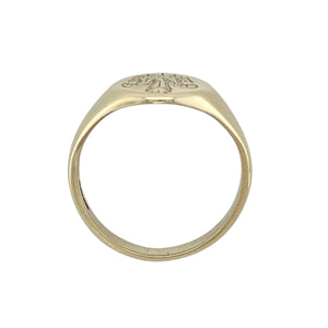 9ct Gold Three Feathers Oval Signet Ring