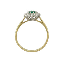 Load image into Gallery viewer, 18ct Gold Diamond &amp; Emerald Set Cluster Ring
