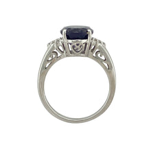 Load image into Gallery viewer, 9ct White Gold Diamond &amp; Purple Stone Dress Ring
