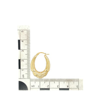 Load image into Gallery viewer, 9ct Gold Patterned Oval Hoop Creole Earrings

