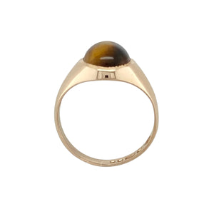 9ct Gold & Tiger's Eye Set Oval Signet Ring