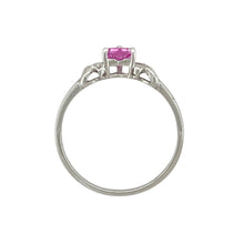 Load image into Gallery viewer, 9ct White Gold Diamond &amp; Pink Sapphire Set Heart Ring
