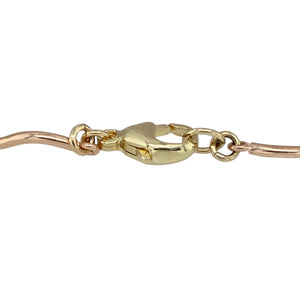 Celebrate heritage and natural beauty with this pre-owned 9ct rose and yellow Welsh gold daffodil bracelet, featuring:

Design: A delicate 7" bracelet adorned with daffodil motifs—the national flower of Wales—symbolising hope and renewal.
Material: A unique blend of 9-carat rose and yellow Welsh gold (Cymru metal), known for its rarity and warm, distinctive tones.
Detailing: Each daffodil measures approximately 7mm in diameter, creating a charming and detailed floral design throughout.
