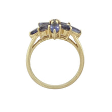 Load image into Gallery viewer, 9ct Gold &amp; Tanzanite Set Flower Cluster Ring
