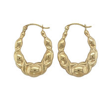Load image into Gallery viewer, 9ct Gold Bubble Style Oval Creole Earrings
