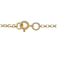 Load image into Gallery viewer, Add sleek simplicity to your jewellery collection with this pre-owned 9ct yellow gold box chain, featuring:

Design: A classic box link style with clean, square-cut links that offer a smooth and modern finish.
Material: 9-carat yellow gold, known for its warm hue and timeless elegance.
Length &amp; Fit: Measures 24 inches, ideal for a longer drop—perfect for layering or wearing with statement pendants.
Dimensions: Approximate link width of 2mm, providing a slim yet solid profile.

