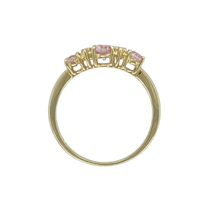9ct Gold Pink and White Cubic Zirconia Set Band Ring