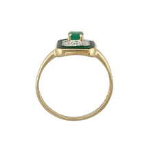 Load image into Gallery viewer, 14ct Gold Diamond &amp; Emerald Set Halo Ring
