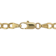 Load image into Gallery viewer, Add timeless style to your jewellery collection with this pre-owned 9ct yellow gold curb chain, featuring:

Design: A traditional curb link style with a smooth, polished finish—ideal for both standalone wear and pairing with a pendant.
Material: 9-carat yellow gold, offering a rich, warm tone with lasting appeal.
Length &amp; Fit: Measures 20 inches, providing a versatile fit suitable for everyday wear or layering.
Dimensions: Approximate link width of 4mm, offering a balanced and substantial look.

