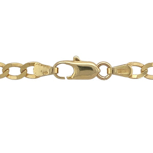 Add timeless style to your jewellery collection with this pre-owned 9ct yellow gold curb chain, featuring:

Design: A traditional curb link style with a smooth, polished finish—ideal for both standalone wear and pairing with a pendant.
Material: 9-carat yellow gold, offering a rich, warm tone with lasting appeal.
Length & Fit: Measures 20 inches, providing a versatile fit suitable for everyday wear or layering.
Dimensions: Approximate link width of 4mm, offering a balanced and substantial look.
