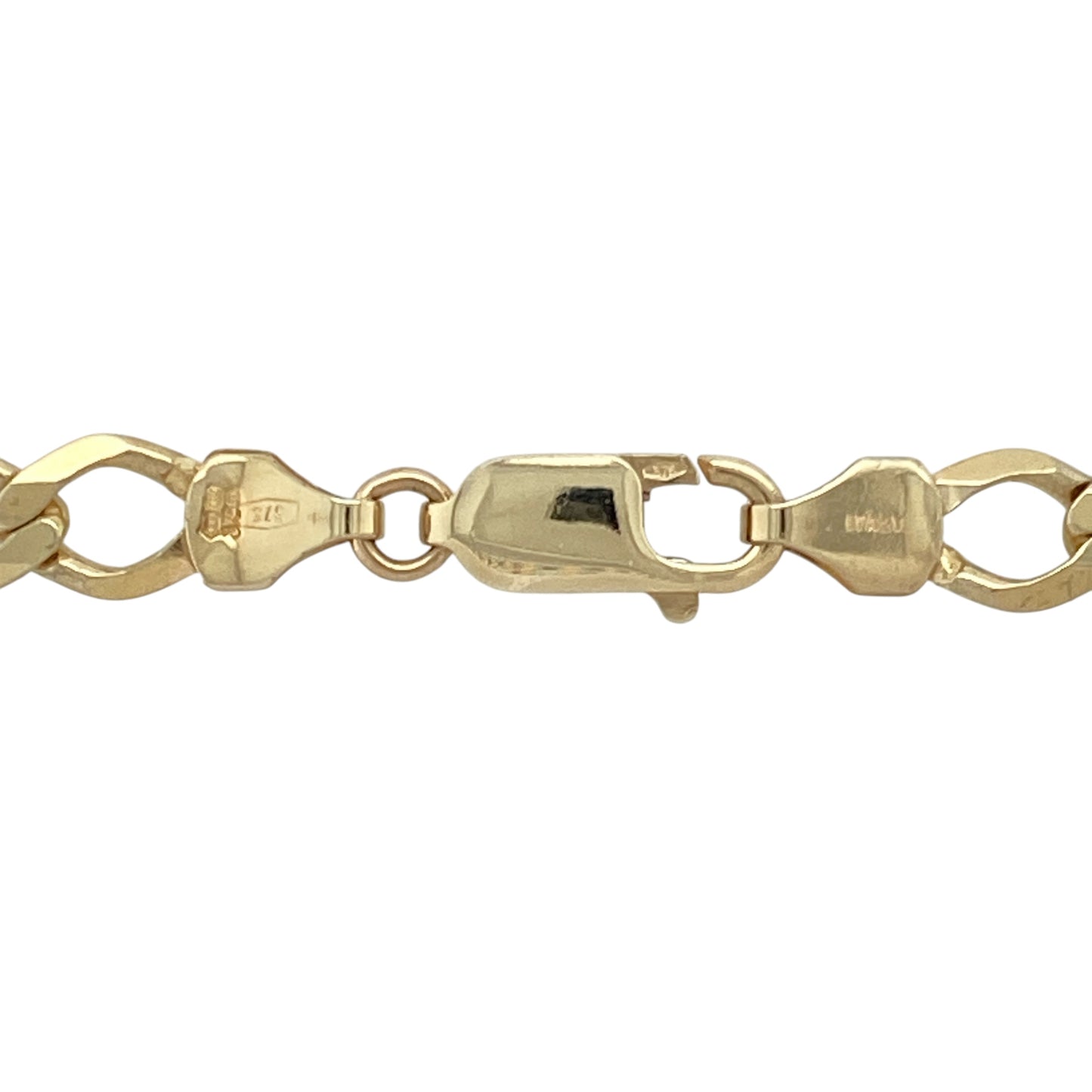 Make a strong statement with this pre-owned 9ct yellow gold Figaro chain, featuring:

Design: A traditional Figaro link pattern with alternating short and long links, offering timeless style with a distinctive edge.
Material: 9-carat yellow gold, known for its rich tone and polished finish that adds lasting shine and character.
Length & Fit: Measures 26 inches—ideal for a longer, standalone look or layering 