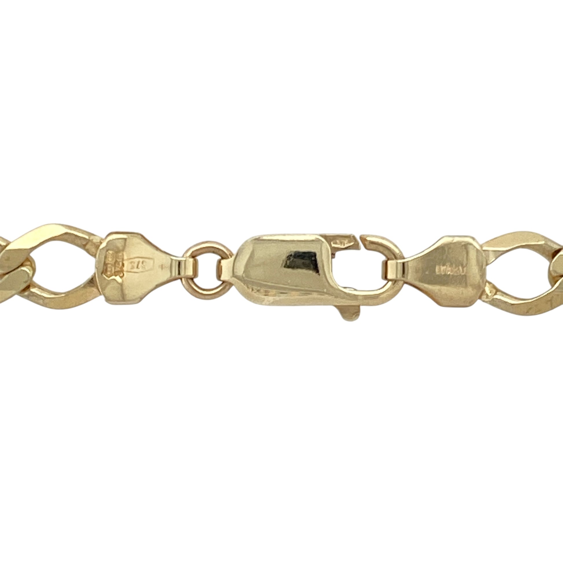 Make a strong statement with this pre-owned 9ct yellow gold Figaro chain, featuring:

Design: A traditional Figaro link pattern with alternating short and long links, offering timeless style with a distinctive edge.
Material: 9-carat yellow gold, known for its rich tone and polished finish that adds lasting shine and character.
Length & Fit: Measures 26 inches—ideal for a longer, standalone look or layering 