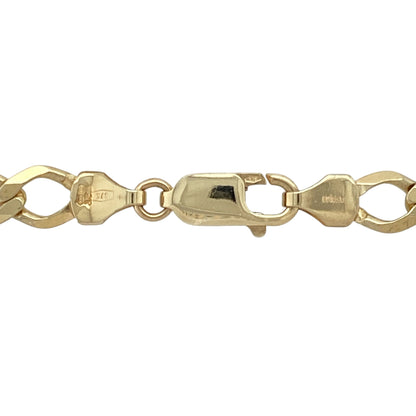 Make a strong statement with this pre-owned 9ct yellow gold Figaro chain, featuring:

Design: A traditional Figaro link pattern with alternating short and long links, offering timeless style with a distinctive edge.
Material: 9-carat yellow gold, known for its rich tone and polished finish that adds lasting shine and character.
Length & Fit: Measures 26 inches—ideal for a longer, standalone look or layering 
