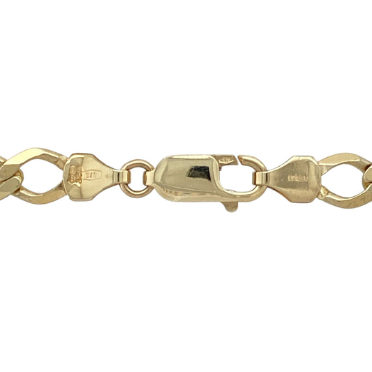 Make a strong statement with this pre-owned 9ct yellow gold Figaro chain, featuring:

Design: A traditional Figaro link pattern with alternating short and long links, offering timeless style with a distinctive edge.
Material: 9-carat yellow gold, known for its rich tone and polished finish that adds lasting shine and character.
Length & Fit: Measures 26 inches—ideal for a longer, standalone look or layering 