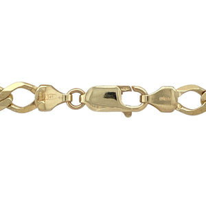 Make a strong statement with this pre-owned 9ct yellow gold Figaro chain, featuring:

Design: A traditional Figaro link pattern with alternating short and long links, offering timeless style with a distinctive edge.
Material: 9-carat yellow gold, known for its rich tone and polished finish that adds lasting shine and character.
Length & Fit: Measures 26 inches—ideal for a longer, standalone look or layering 