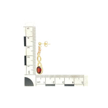 Load image into Gallery viewer, 9ct Gold &amp; Garnet Set Celtic Drop Earrings
