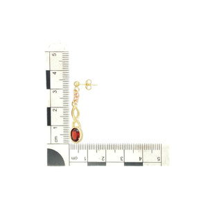9ct Gold & Garnet Set Celtic Drop Earrings