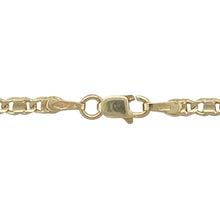 Load image into Gallery viewer, Add a distinctive touch to your jewellery collection with this pre-owned 9ct yellow gold fancy link anchor style chain, featuring:

Design: A stylish anchor link pattern with a fancy finish, offering a bold twist on a classic chain style—perfect for standalone wear or pairing with a pendant.
Material: 9-carat yellow gold, polished to a rich shine for timeless appeal.
Length &amp; Fit: Measures 16 inches, ideal for a close, elegant fit around the neckline.
Dimensions: Approximate link width of 3mm
