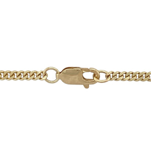 Add everyday elegance to your jewellery wardrobe with this pre-owned 9ct yellow gold curb chain, featuring:

Design: A classic curb link style with a smooth, flat profile—perfect for wearing alone or with a pendant.
Material: 9-carat yellow gold, offering a rich, polished finish that never goes out of style.
Length & Fit: Measures 18 inches, providing a versatile length that sits comfortably at the collarbone.
Dimensions: Approximate link width of 2mm, offering a refined and subtle look.
