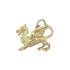 Show your pride and strength with this pre-owned 9ct yellow gold Welsh dragon pendant, featuring:

Design: A striking 3D representation of the iconic Welsh dragon—symbolising courage, power, and national pride—with finely detailed wings, claws, and scaled texture.
Material: 9-carat yellow gold, offering a rich, polished finish that enhances the dragon’s bold and dynamic form.
Style: A standout piece perfect for wearing on a sturdy chain, ideal for those who appreciate strong symbolism and heritage design.