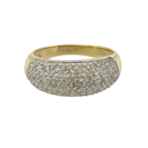 9ct Gold & Diamond Set Curved Band Ring