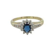 Load image into Gallery viewer, 9ct Gold Diamond &amp; Sapphire Set Cluster Ring

